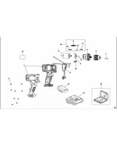 Stanley FMC011S2 Spare Parts List Type 1 Exploded Parts Diagram