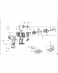 Stanley FMC041S2 Spare Parts List Type 1 Exploded Parts Diagram