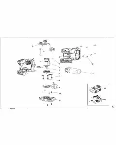 Stanley FMCW210D1 Spare Parts List Type 1 Exploded Parts Diagram