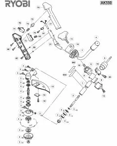 Buy A Ryobi AK550  Spare part or Replacement part for Your Electric Brushcutter and Fix Your Machine Today