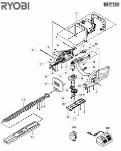 Buy A Ryobi BHT120  Spare part or Replacement part for Your Hedge Trimmer and Fix Your Machine Today