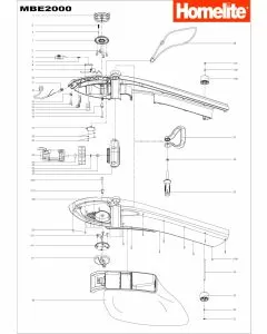 Homelite MBE2000 Spare Parts List Type: 1000084193