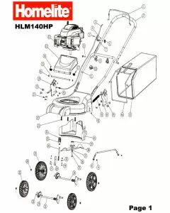 Homelite HLM140SP Spare Parts List Type: 5134000034