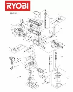 Ryobi RDP102L Spare Parts List Serial No: 4000462046