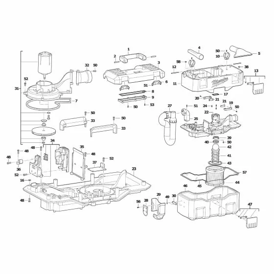 Milwaukee M28VC-0 Spare Parts List