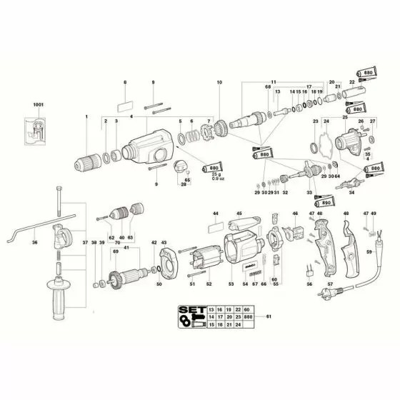 Metabo UHE 22 Multi Spare Parts List Type: 693380