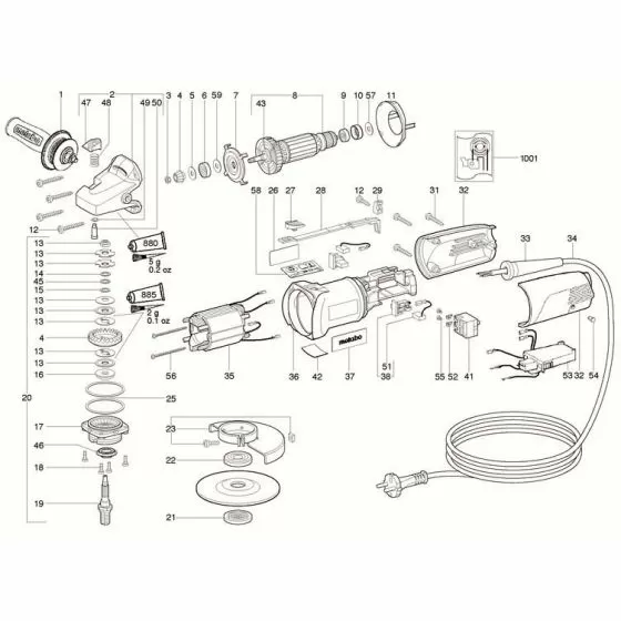 Metabo W 10-125 Quick Spare Parts List Type: 1026250