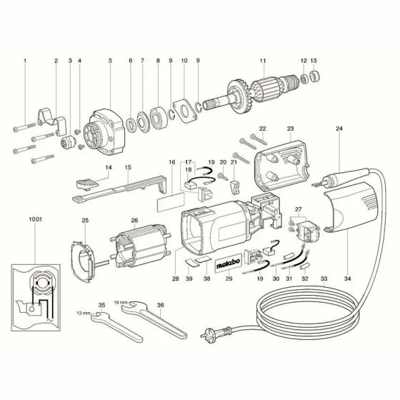 Metabo G 500 Spare Parts List Type: 6301420