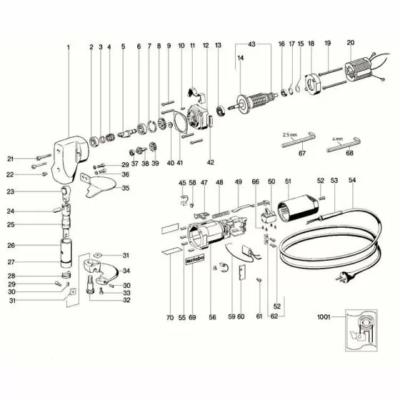 Metabo KU 6870 Spare Parts List Type: 6870002