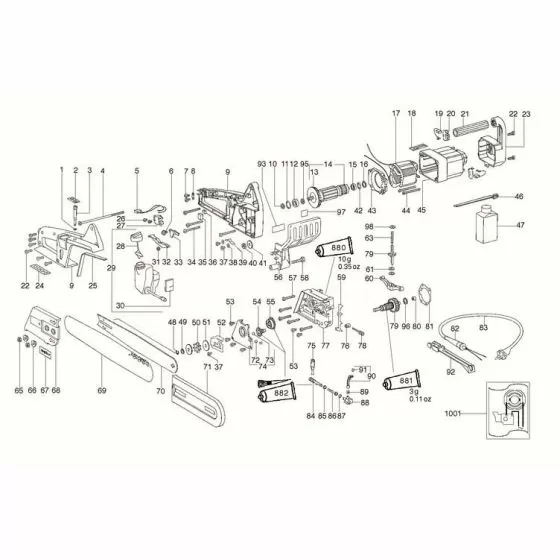 Metabo KT 1441 Spare Parts List Type: 1441181