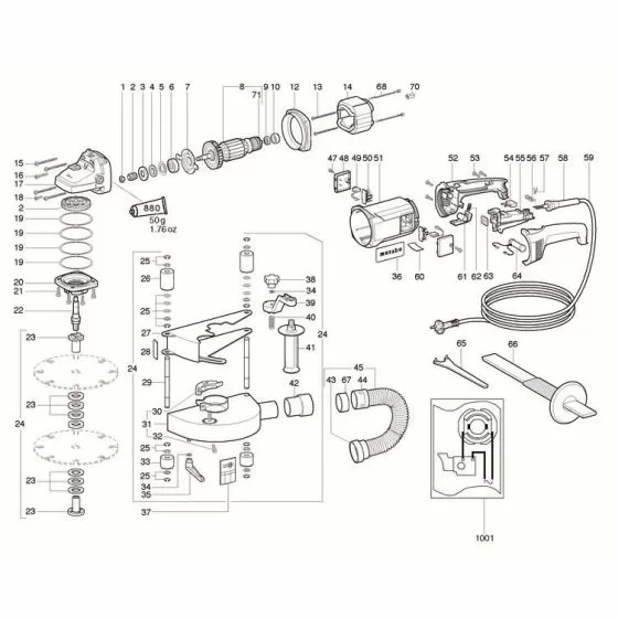 Metabo MF 2565 Spare Parts List Type: 2565002