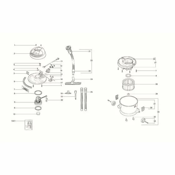 Metabo ASA 1201 Spare Parts List Type: 1201000