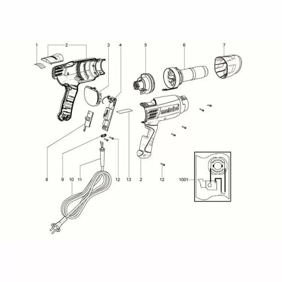 Metabo H 16-500 Spare Parts List Type: 1650190