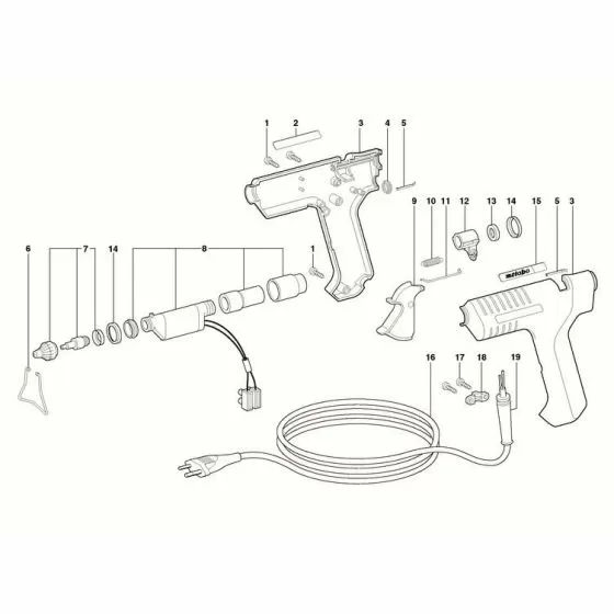 Metabo KE 3000  CABLE CLIP 343377160 Spare Part Type: 18121000