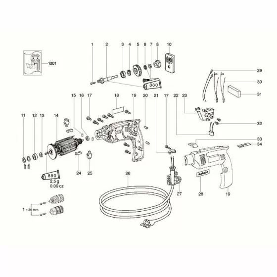 Metabo B 560 Spare Parts List Type: 556310