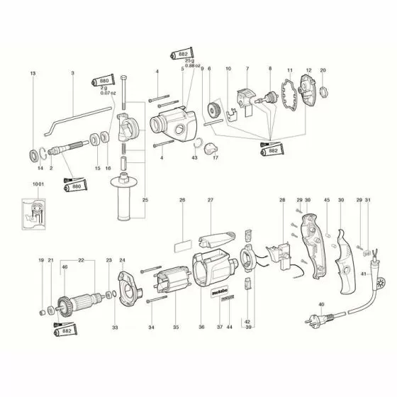 Metabo SB 660 Spare Parts List Type: 660000