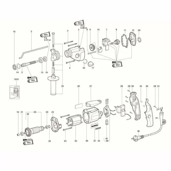 Metabo SB 660 Spare Parts List Type: 660181