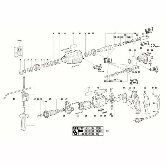 Metabo BH 20 Spare Parts List Type: 233420