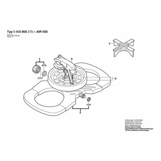 Bosch AIR 500 INTELLIGENT O-RING 11x2.5 MM 1609351000 Spare Part Type: 600800275