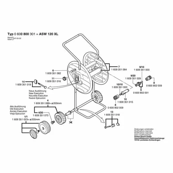 Bosch ASW 120 XL FLAT GASKET ?15x?24x4.5=3/4" 1609351029 Spare Part Type: 600800301