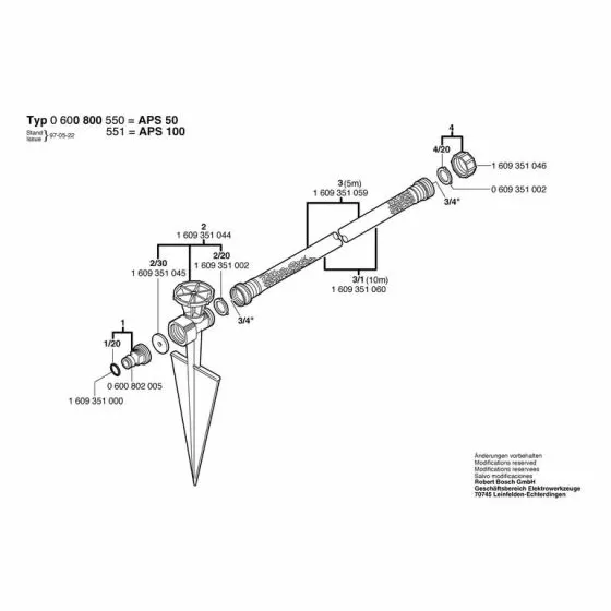 Bosch APS 50 FLAT GASKET ?15x?24x3=3/4" 1609351002 Spare Part Type: 600800550