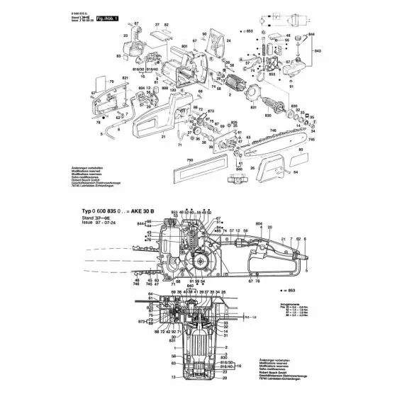 Bosch AKE 30 B REFERENCE PLATE 3601119081 Spare Part Type: 600835003