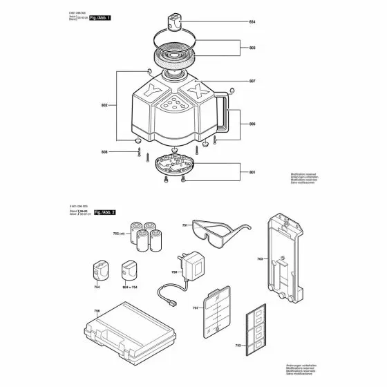 Bosch BL 100 VHR Spare Parts List Type: 0601096063