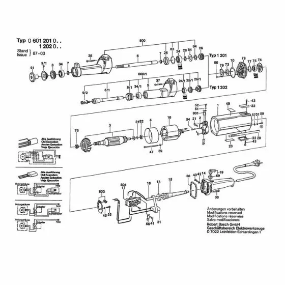 Bosch 601201012 Spare Parts List