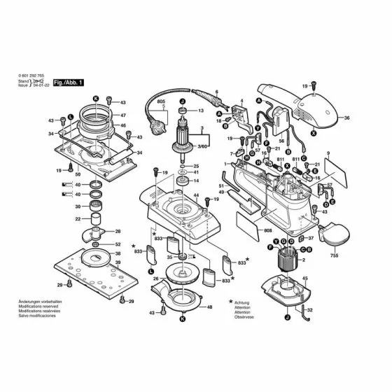 Bosch SW 230 AE Spare Parts List Type: 0601292766