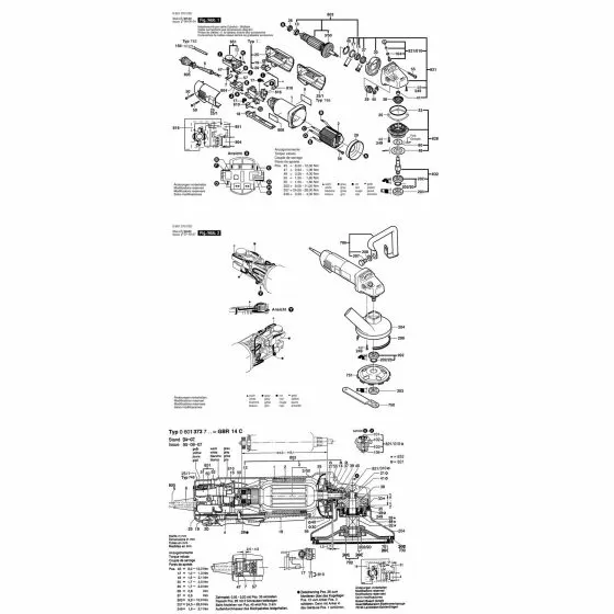 Bosch GBR 14 C Spare Parts List Type: 601373742