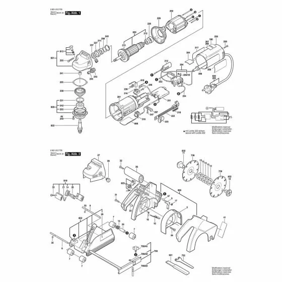 Bosch GNF 20 CA Spare Parts List Type: 601612703