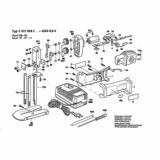 Bosch GSG 96 V GEAR COVER 2605500905 Spare Part Type: 0601928042