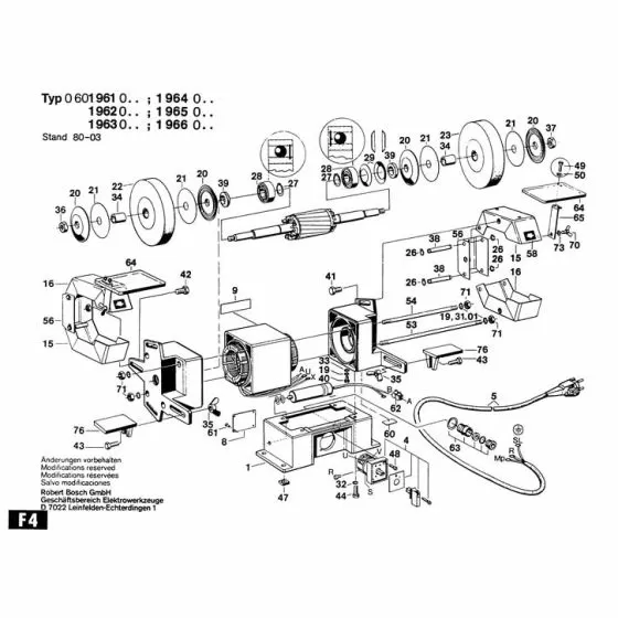 Bosch 601961003 Spare Parts List Type: 0