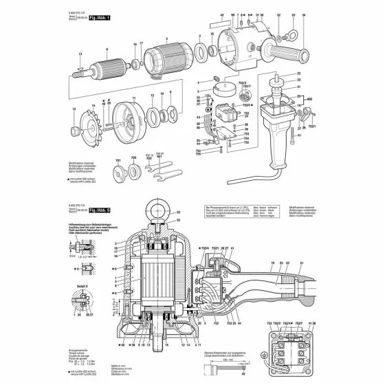 Bosch 0602370121 Spare Parts List