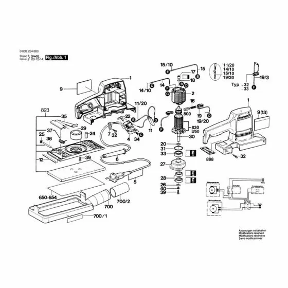 Bosch SS 150 Spare Parts List Type: 0603254842