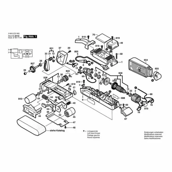 Bosch PBS 75 AE Spare Parts List Type: 0603270542