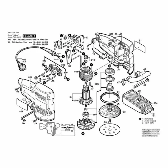 Bosch PEX 400 AE Spare Parts List Type: 0603310642