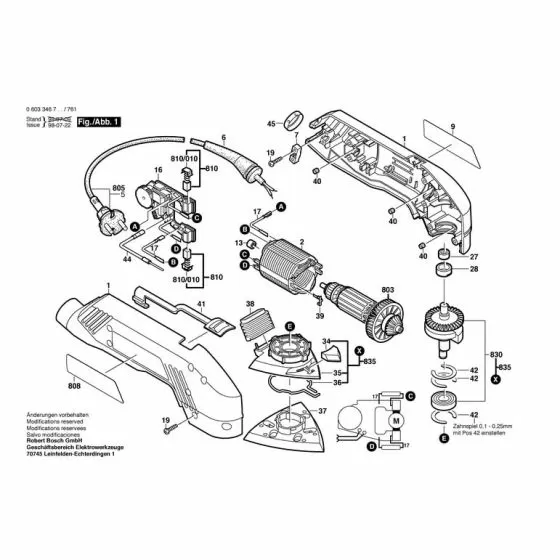 Bosch PDA 240 E Spare Parts List Type: 0603346762