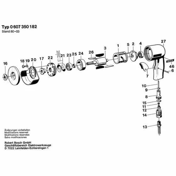 Bosch 0607350182 FITTING 1609310003 Spare Part