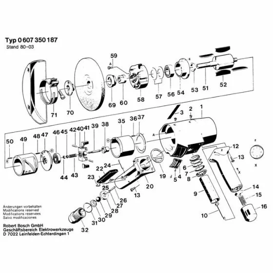 Bosch 0607350187 GUIDE SLEEVE 1609310083 Spare Part