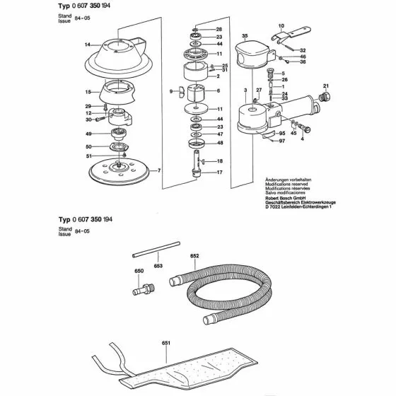 Bosch 0607350194 Spare Parts List