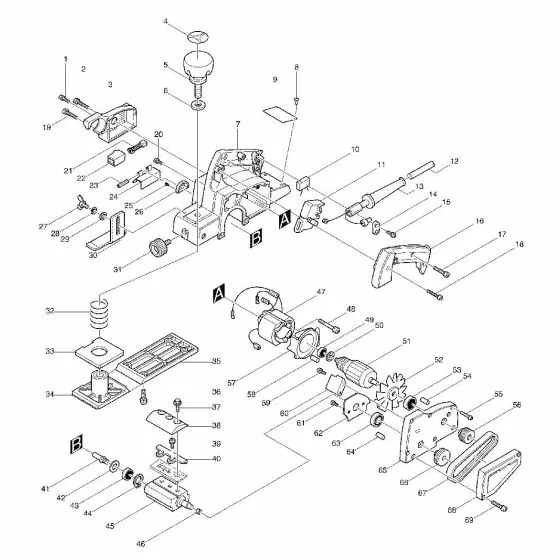 Makita 1125 Spare Parts List