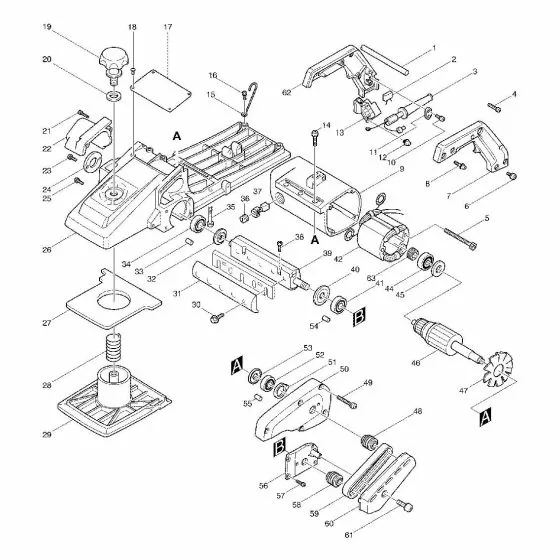 Makita 1806B Spare Parts List