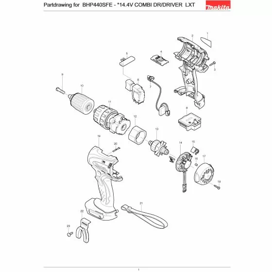 Makita BHP440SFE Spare Parts List