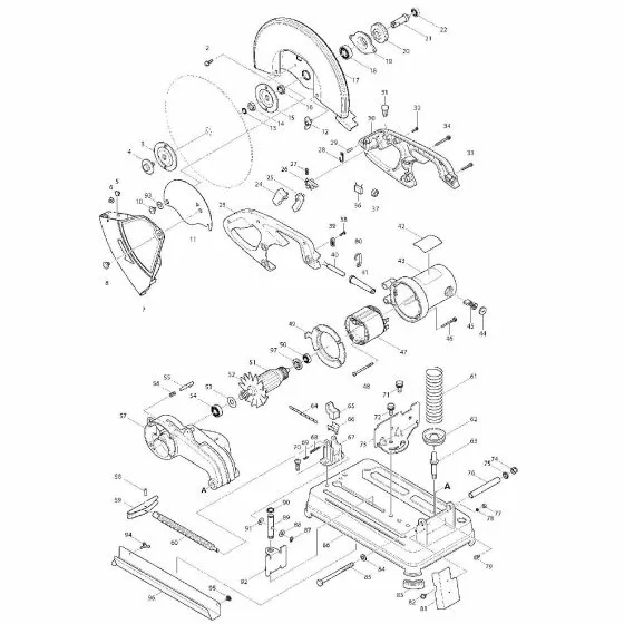 Makita 2414EN Spare Parts List