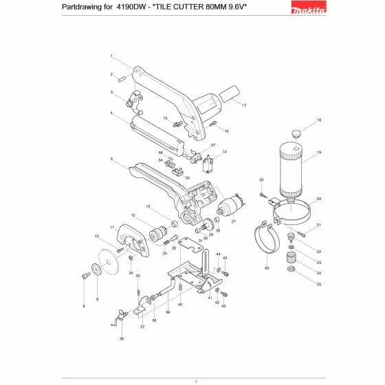 Makita 4190DW Spare Parts List