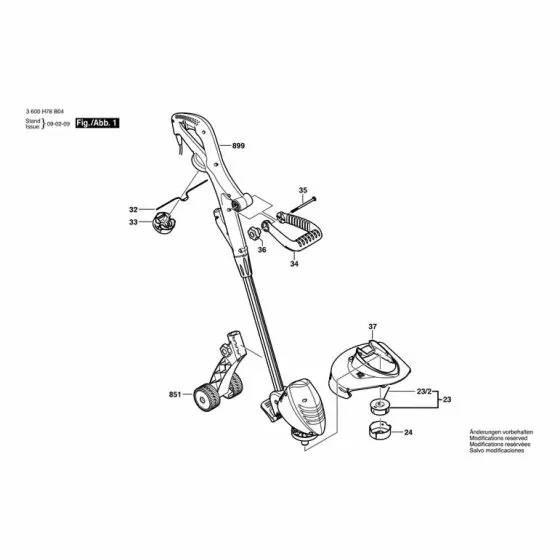 Bosch ART 23 COMBITRIM Spare Parts List Type: 3600H78B72