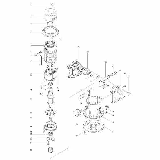 Makita 3601B Spare Parts List