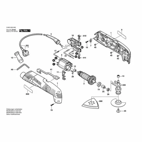 Bosch PMF 180 E Type: 3603A00000 Spare Parts List