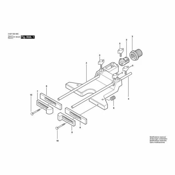 Bosch GOF 1300 ACE Type: 0601613742 Spare Parts List